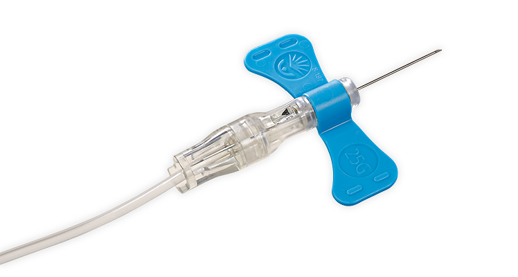 BD Blood Collection Set, Safety Push Button Retracting Needle, 23G x ¾" Needle, 12" Tubing, Luer Adapter, 50/bx, 4 bx/cs (Item is Non-Returnable) (Continental US Only) - 23G, 12"