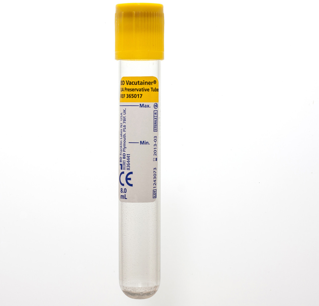BD Urinalysis Tube, 16 x 100mm, UA Plus Plastic Round Bottom, 8mL Draw, 100/bx, 10 bx/cs (Temp Sensitive; Non-Returnable) (Continental US Only)