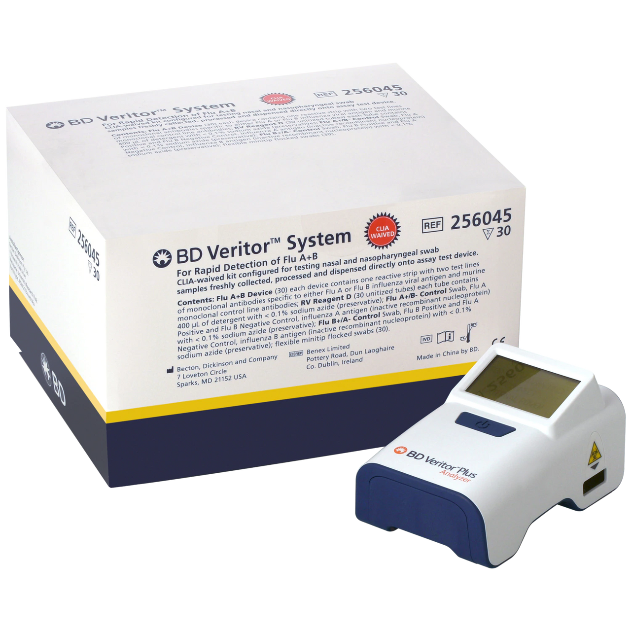 BD Influenza A+B POC Kit, CLIA Waived, 30 tests/kit, 1 kit/ea (12/cs, 12 cs/plt) (Continental US Only)