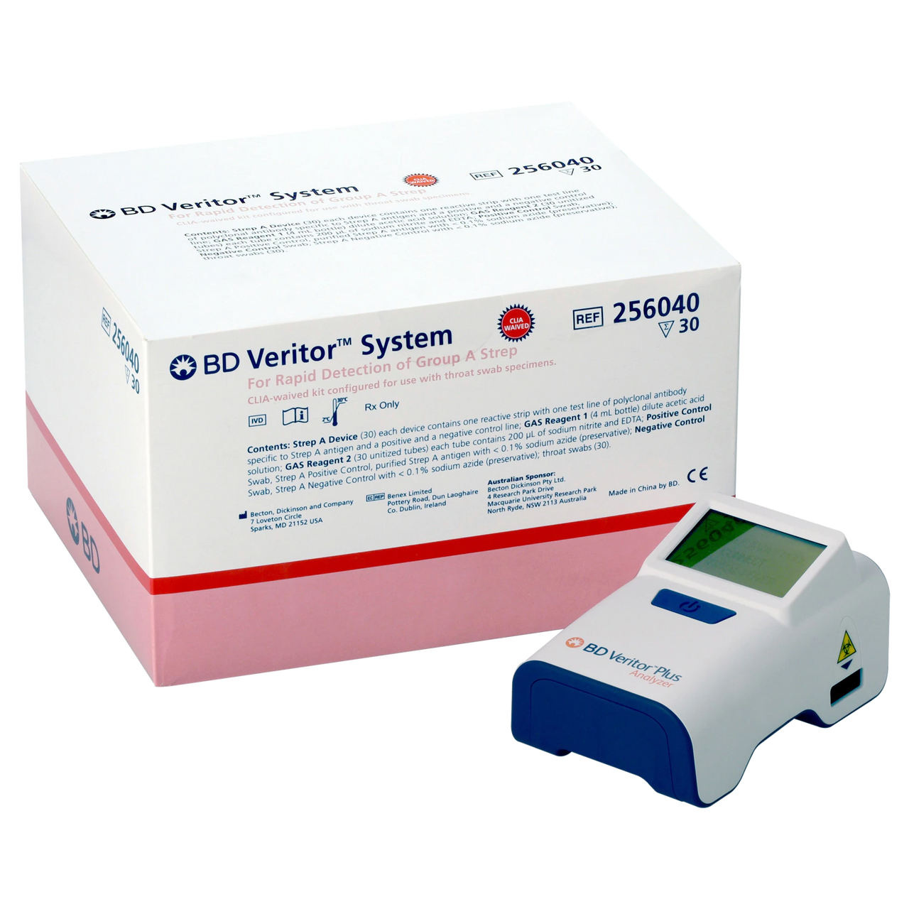 BD Strep A Test Kit, CLIA Waived, 30 tests/kit, 1 kit/ea (12/cs, 20 cs/plt) (Continental US Only)