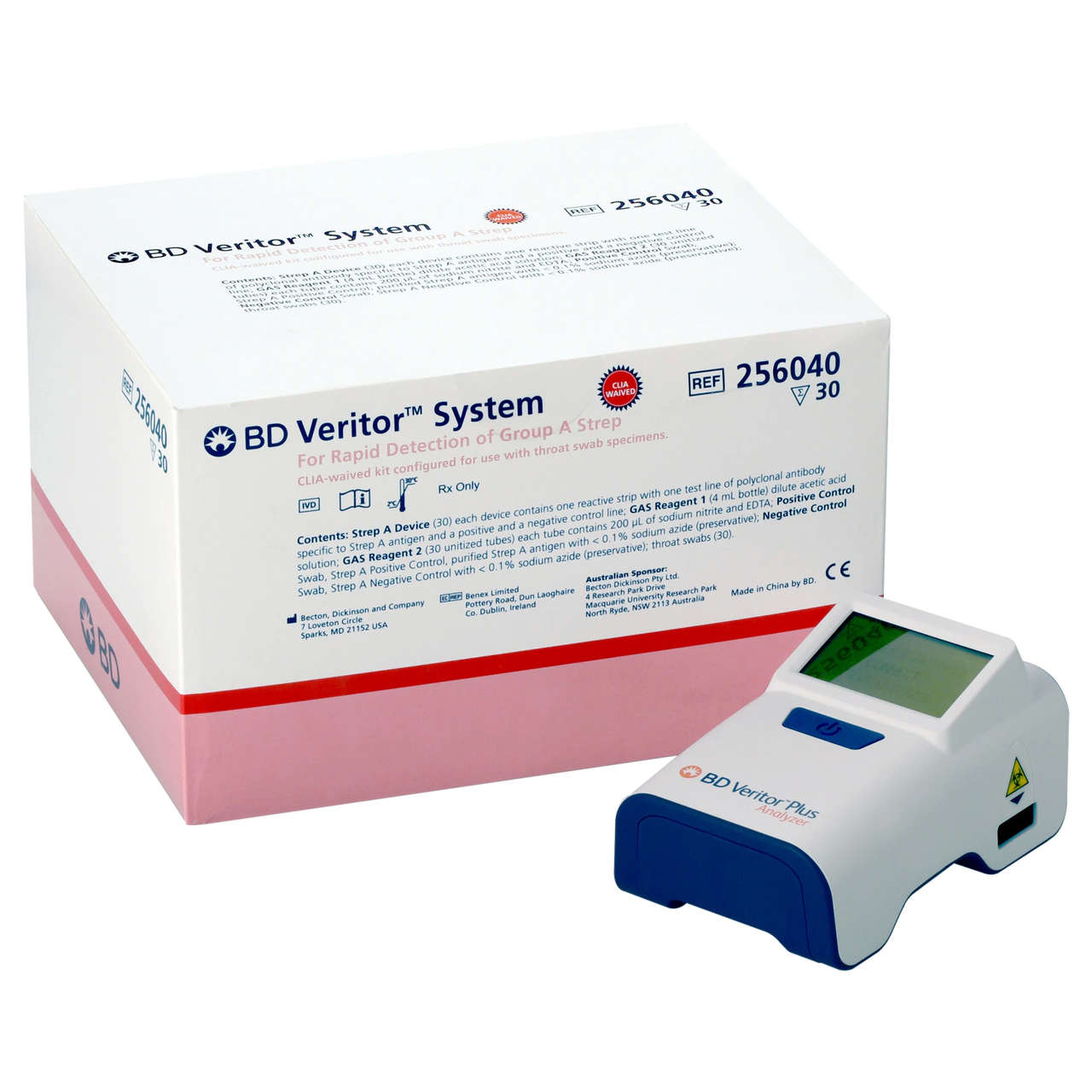 BD VERITOR™ Strep A Test Kit, CLIA Waived, 30 tests/kit, 1 kit/ea (12/cs, 20 cs/plt) (Continental US Only)