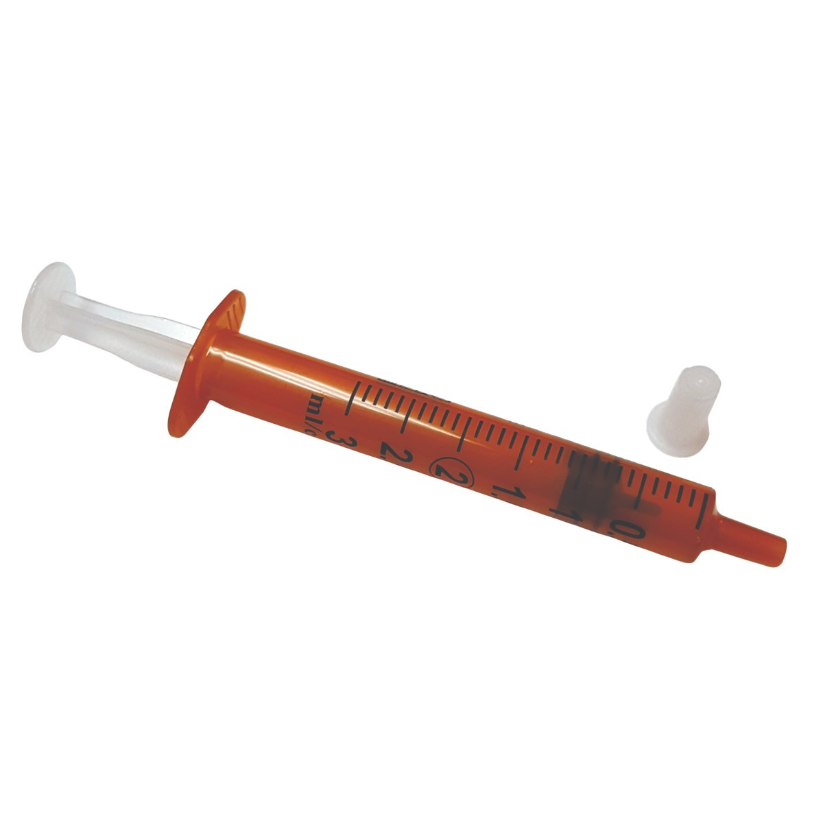 EXEL LUER SLIP SYRINGES Syringe, Luer Slip, 3cc, Low Dead Space Plunger, with Cap, Amber, 100/bx, 10 bx/cs