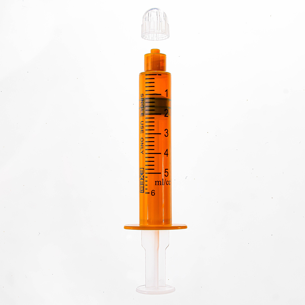 EXEL LUER SLIP SYRINGES Syringe, Luer Lock, 5cc, with Cap, Amber, 100/bxm 8 bx/cs