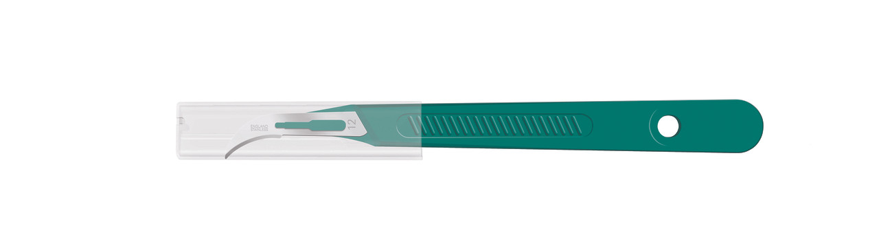 CINCINNATI LANCE™ SCALPELS & HANDLES Scalpel, Stainless Steel, Size 12, Green Handle, Disposable, Sterile, 10/bx