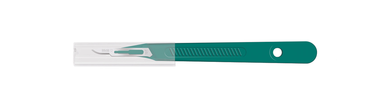 CINCINNATI LANCE™ SCALPELS & HANDLES Scalpel, Stainless Steel, Size 15, Green Handle, Disposable, Non-Sterile, 100/pk