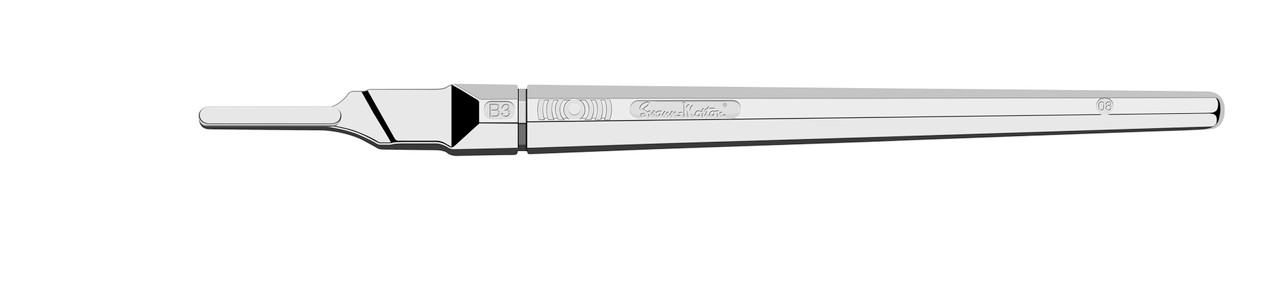 CINCINNATI SURGICAL HANDLES Surgical Handle, Stainless Steel, Fits Blades 6-16, Size 3