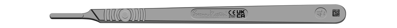 CINCINNATI SURGICAL HANDLES Surgical Handle, Stainless Steel, Fits Blades 18-27, Size 4, Long