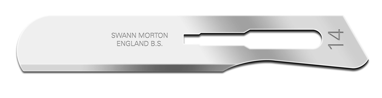 CINCINNATI SWANN MORTON CARBON STEEL BLADE Blade, Swann Morton, Carbon Steel, Size 14, Sterile, 100/bx