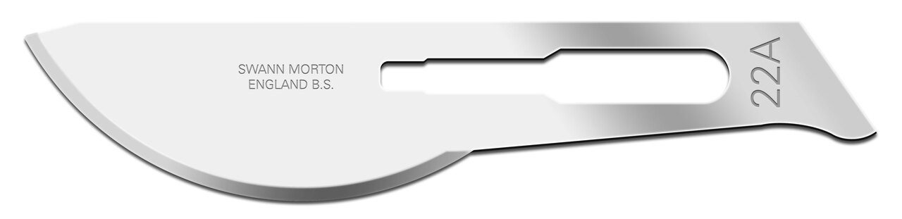 CINCINNATI SWANN MORTON STAINLESS STEEL  BLADE Blade, Swann Morton, Stainless Steel, Size 22a, Sterile, 100/bx