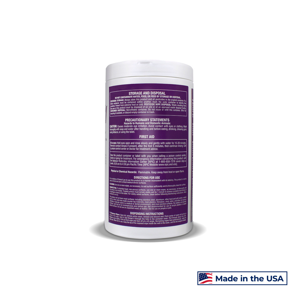 SAFETEC SANIZIDE PRO 1® SURFACE DISINFECTANT SaniZide Pro 1, Wipes, 160/canister, 12 canister/cs (HAZMAT Fees Apply, cannot ship via Air or to AK, GU, HI, MP, PR, VI) (Not Available for Sale into Canada)