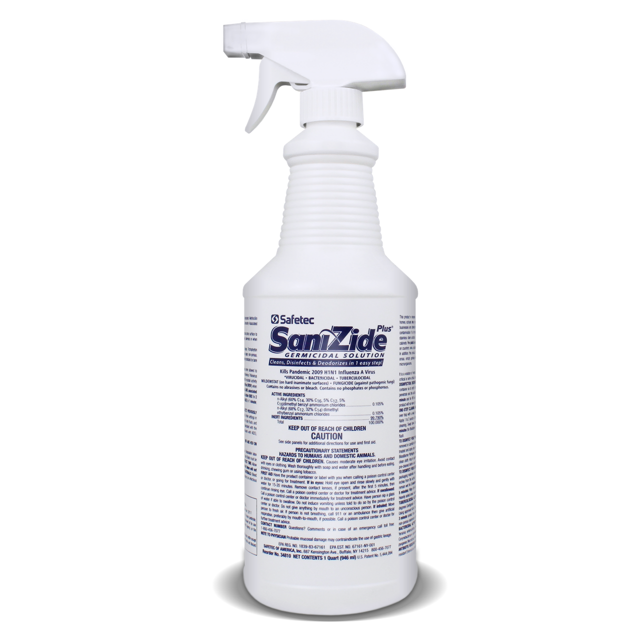 SAFETEC SANIZIDE PLUS® SURFACE DISINFECTANT SPRAY SaniZide Plus, 32 oz. Bottle with Sprayer, 6/cs (Not Available for Sale into Canada)