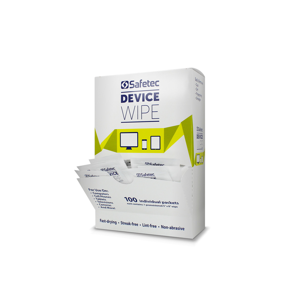 SAFETEC DEVICE WIPE Safetec® Device Wipe, 100/bx, 10 bx/cs (HAZMAT Fees Apply, cannot ship via Air or to AK, GU, HI, MP, PR, VI) (Available to Continental US & Canada dealers only)