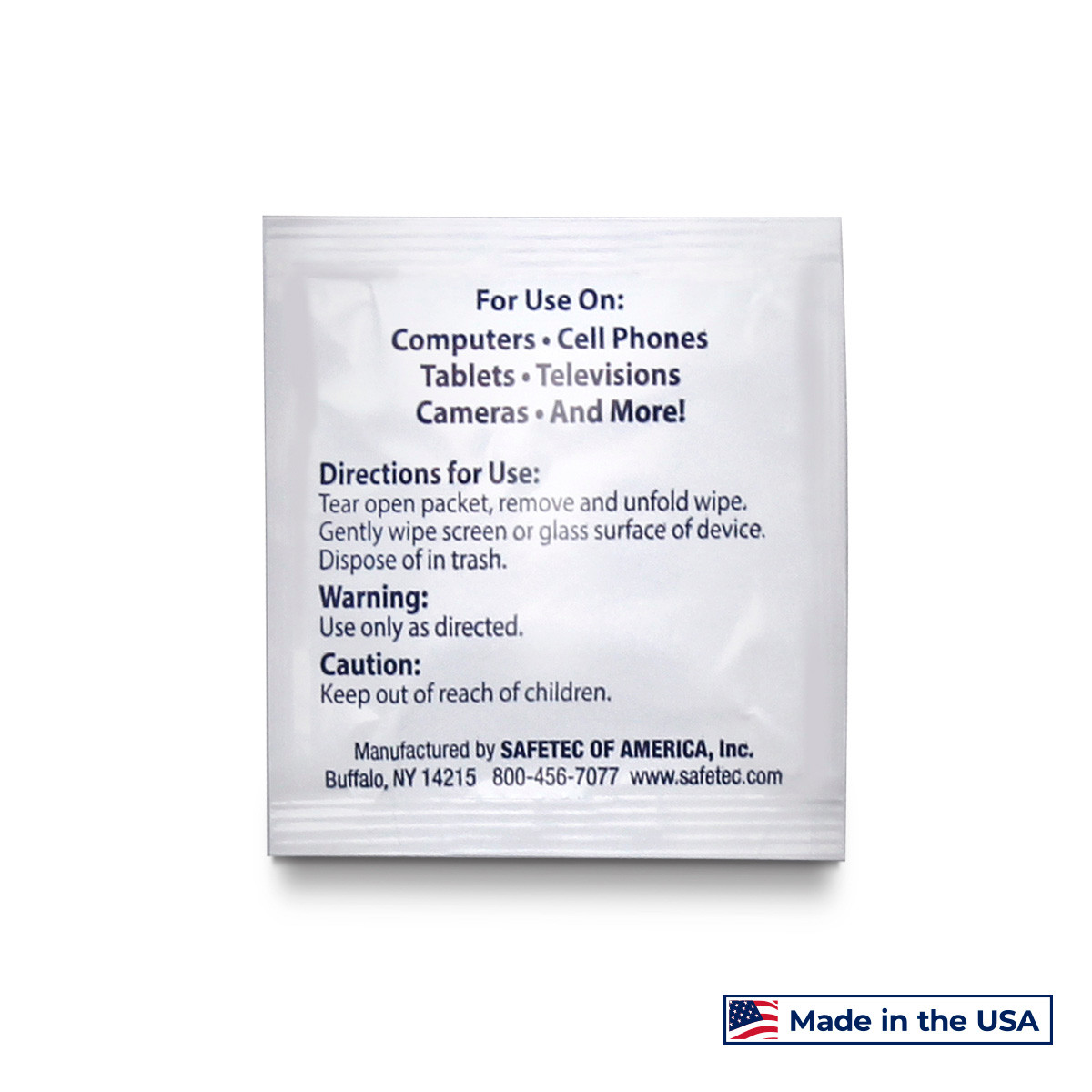 SAFETEC DEVICE WIPE Safetec® Device Wipe, 100/bx, 10 bx/cs (HAZMAT Fees Apply, cannot ship via Air or to AK, GU, HI, MP, PR, VI) (Available to Continental US & Canada dealers only)