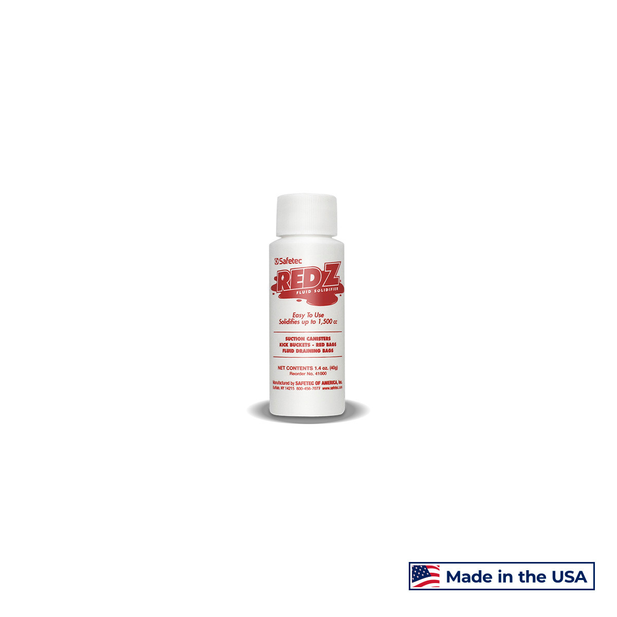 SAFETEC RED Z® AND GREEN-Z® BOTTLES Red Z. Standard Cap Bottle, 1500 cc, 75 btl/cs (Available to Continental US & Canada dealers only)