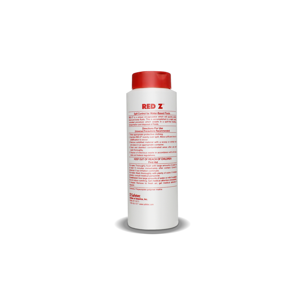 SAFETEC RED Z® SPILL CONTROL SOLIDIFIER Red Z, Shaker Top Bottle, 5 oz, 24 ph/cs (Available to Continental US & Canada dealers only)