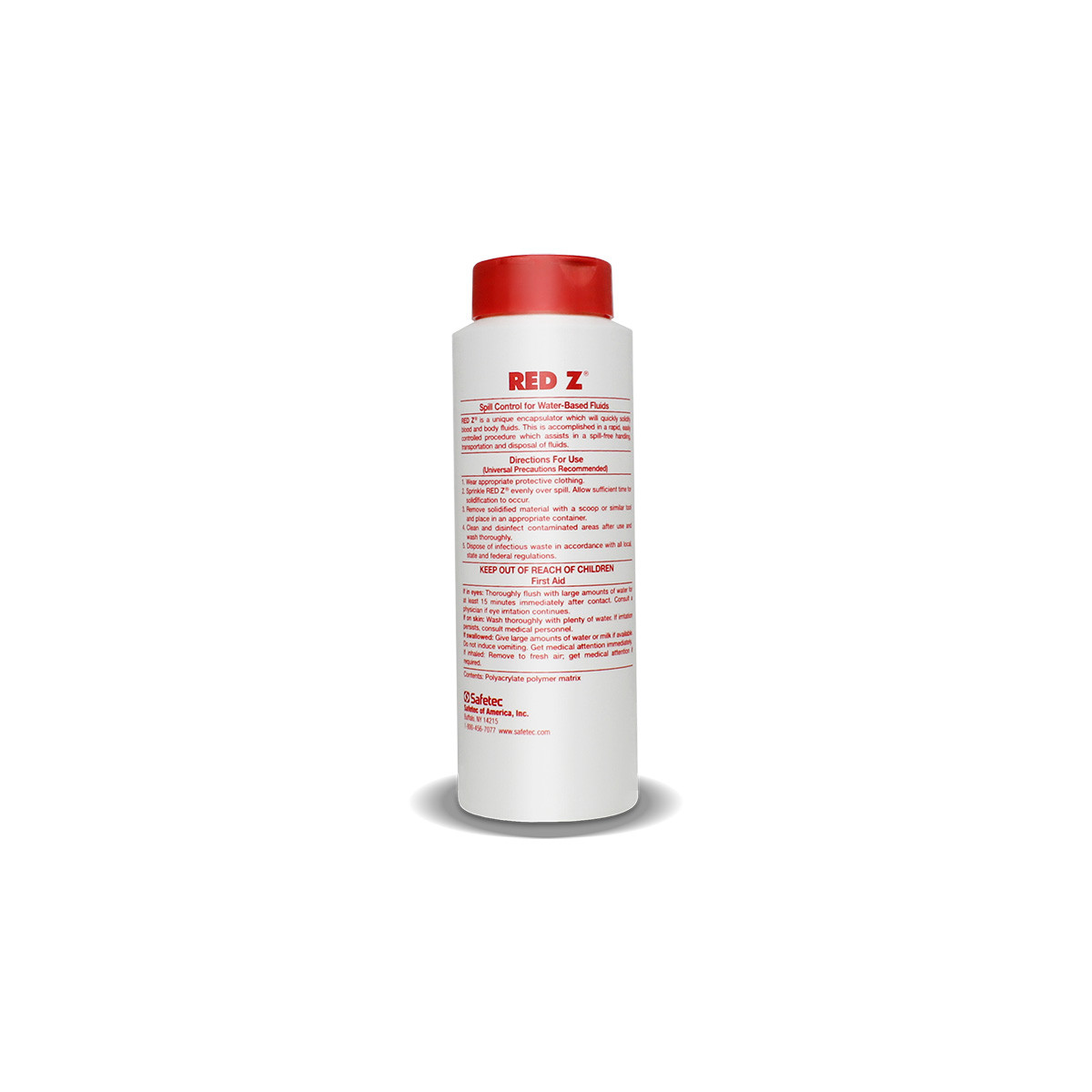 SAFETEC RED Z® SPILL CONTROL SOLIDIFIER Red Z, Shaker Top Bottle, 5 oz, 24 ph/cs (Available to Continental US & Canada dealers only)