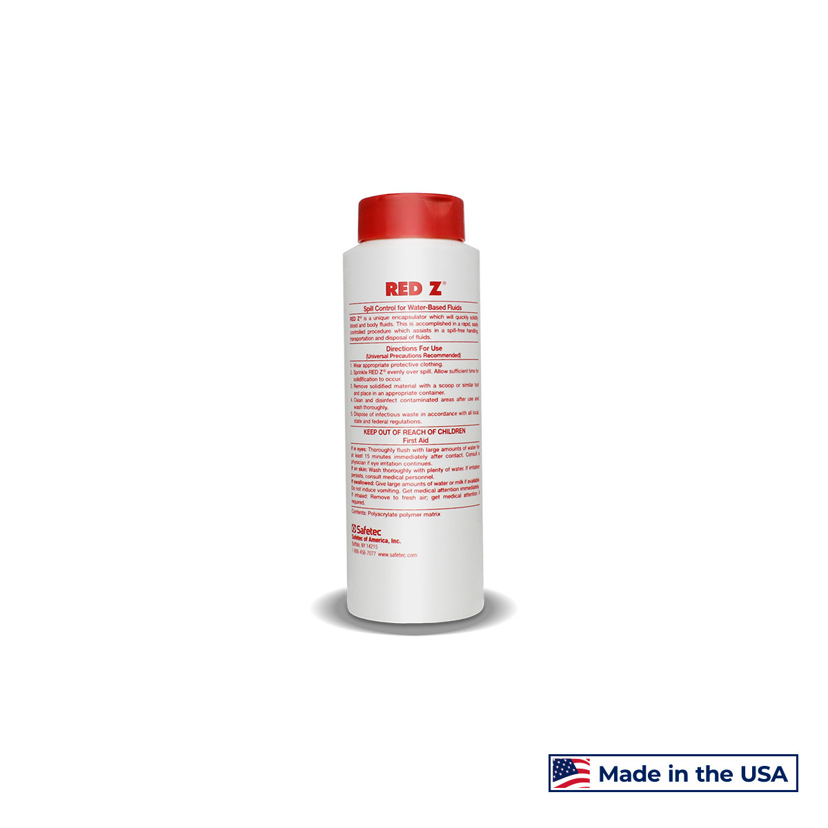 SAFETEC RED Z® SPILL CONTROL SOLIDIFIER Red Z, Shaker Top Bottle, 5 oz, 24 ph/cs (Available to Continental US & Canada dealers only)