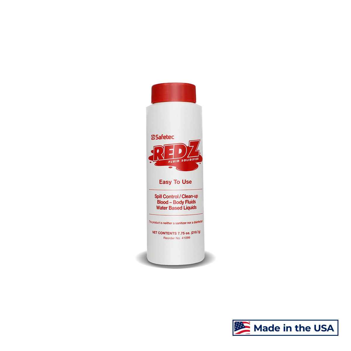 SAFETEC RED Z® SPILL CONTROL SOLIDIFIER Red Z, Shaker Top Bottle, 7.75 oz, 24 btl/cs (Available to Continental US & Canada dealers only)