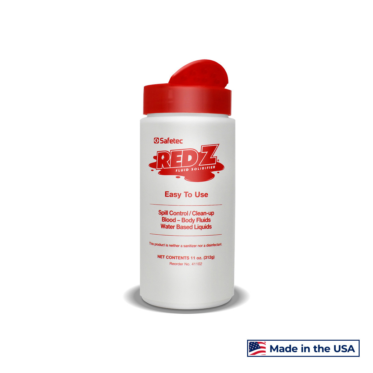 SAFETEC RED Z® SPILL CONTROL SOLIDIFIER Red Z, Shaker Top Bottle, 11 oz, 12 btl/cs (Available to Continental US & Canada dealers only)
