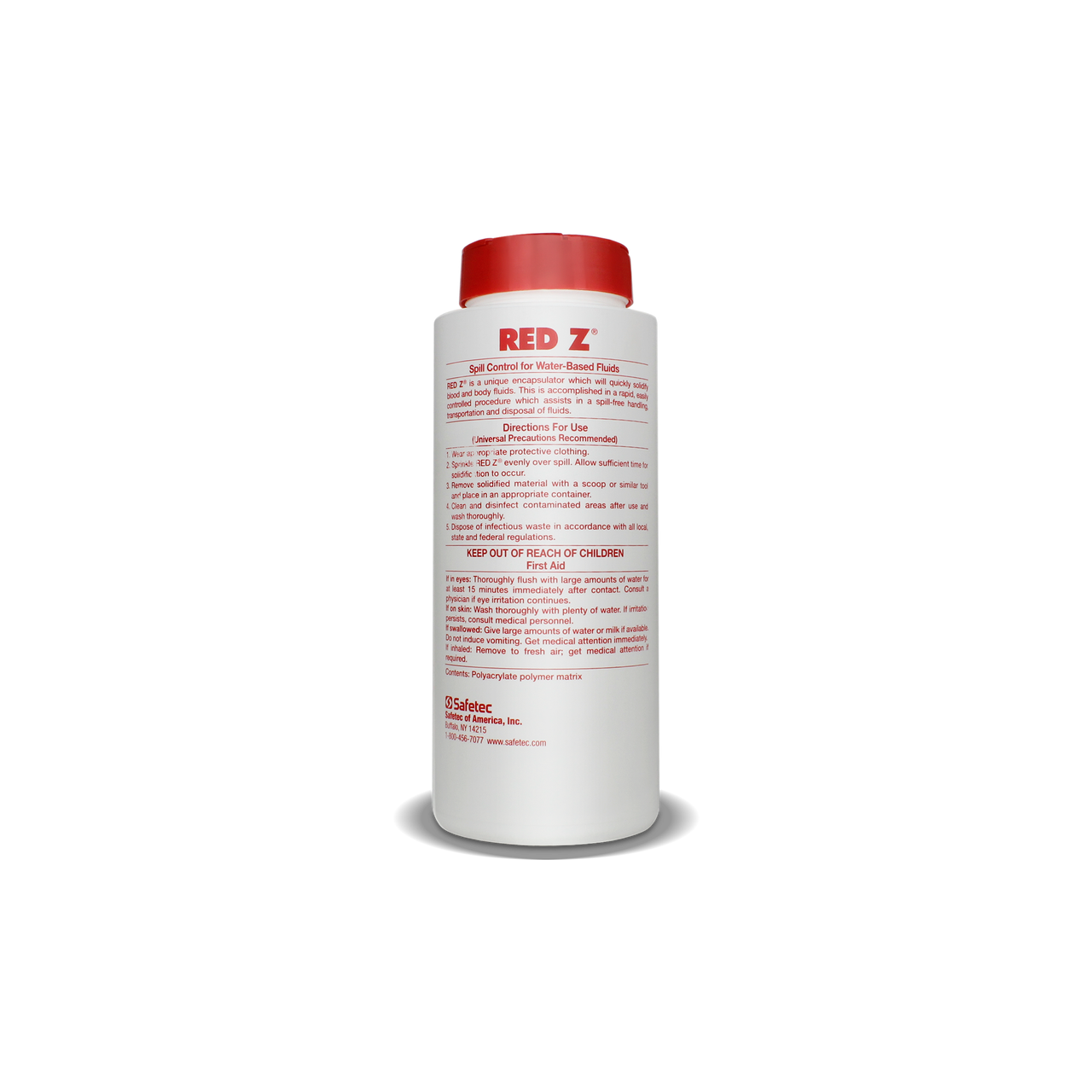 SAFETEC RED Z® SPILL CONTROL SOLIDIFIER Red Z, Shaker Top Bottle, 15 oz, 12 btl/cs (Available to Continental US & Canada dealers only)