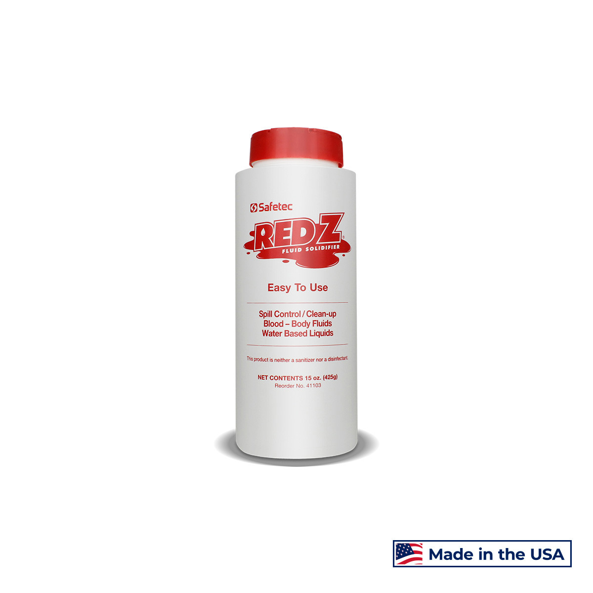 SAFETEC RED Z® SPILL CONTROL SOLIDIFIER Red Z, Shaker Top Bottle, 15 oz, 12 btl/cs (Available to Continental US & Canada dealers only)