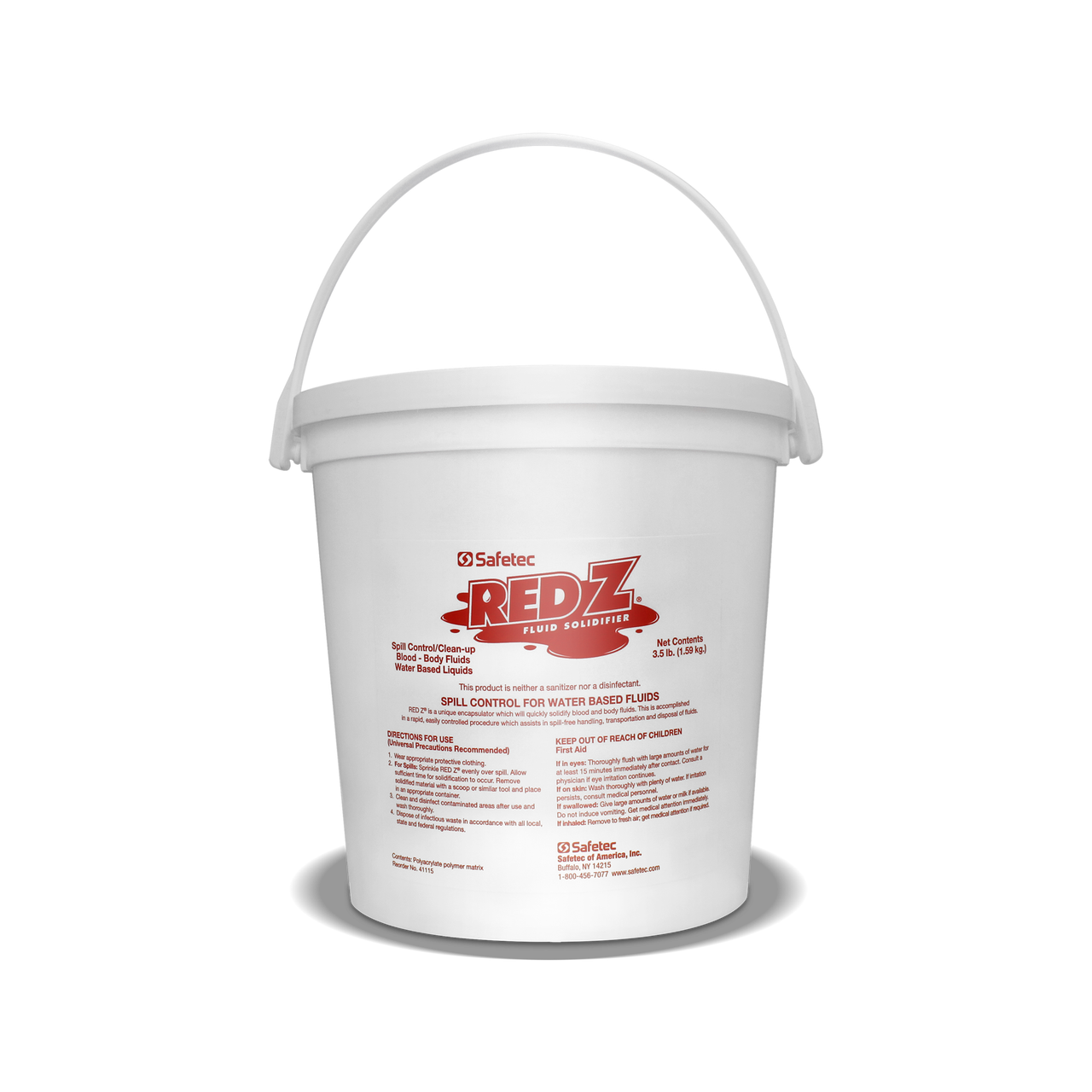 SAFETEC RED Z® SPILL CONTROL SOLIDIFIER Red Z, Bucket, 3.5 lbs (Available to Continental US & Canada dealers only)