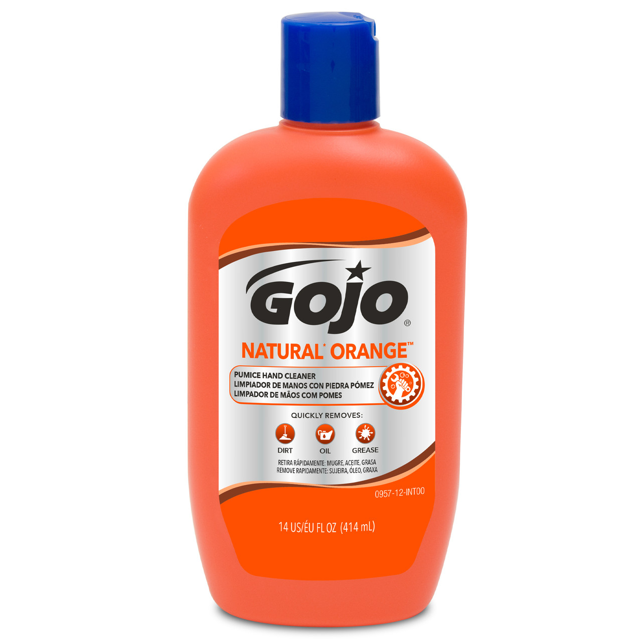 GOJO NATURAL ORANGE™ PUMICE HAND CLEANER Hand Cleaner, 14 oz Bottle, 12/cs