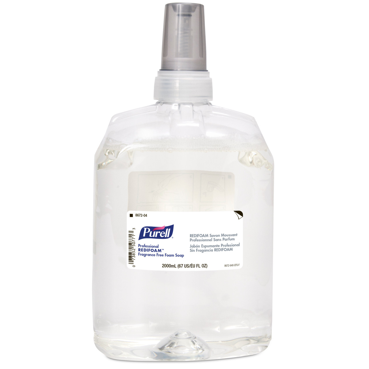 GOJO PURELL® CXR™ DISPENSER & REFILL Purell® Professional Redifoam™ Soap Refill, Foam, 2000ml, Clear, Fragrance-Free, 4/cs
