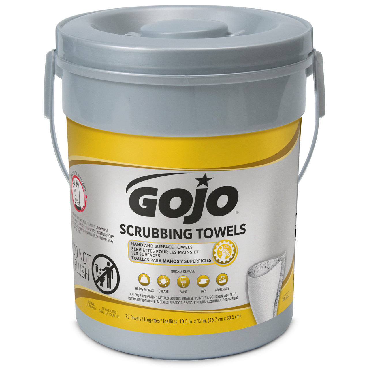 GOJO® SCRUBBING TOWELS Scrubbing Towels, Lemon Scent, 72/can