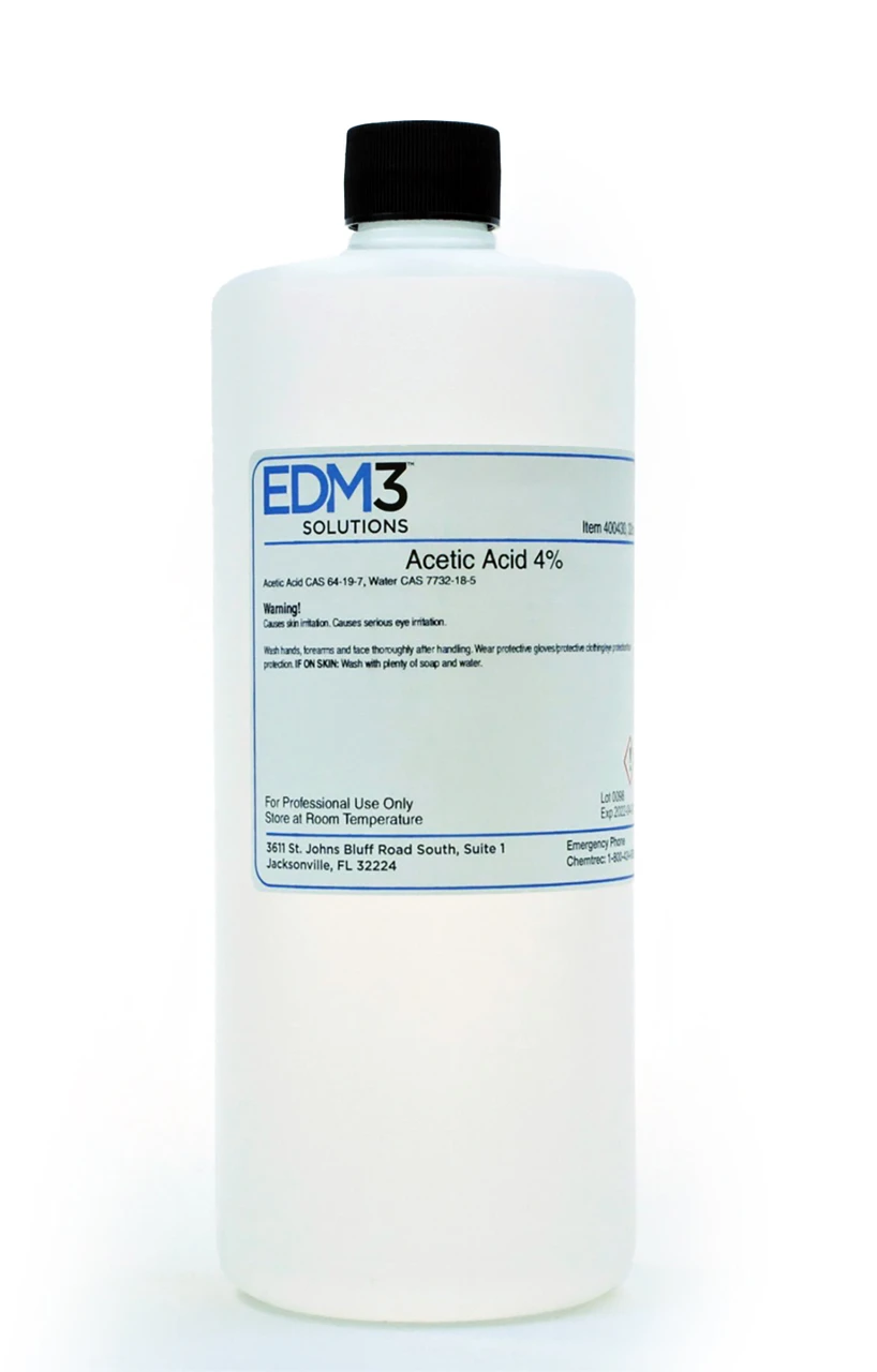EDM3 STAINS AND REAGENTS Acetic Acid, 4%, 32 oz (Item is Non-Returnable) (US Only)