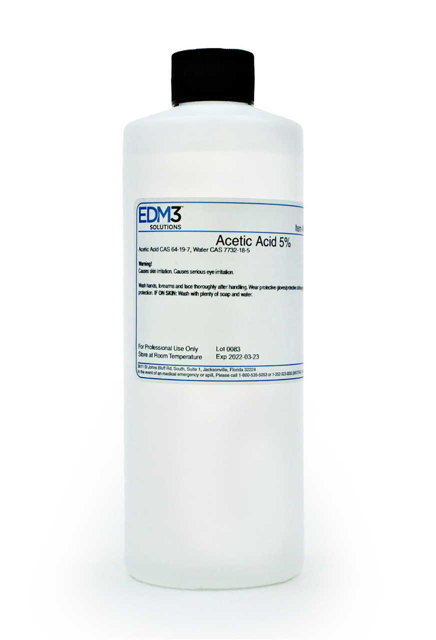 EDM3 STAINS AND REAGENTS Acetic Acid, 5%, 16 oz (Item is Non-Returnable) (US Only)