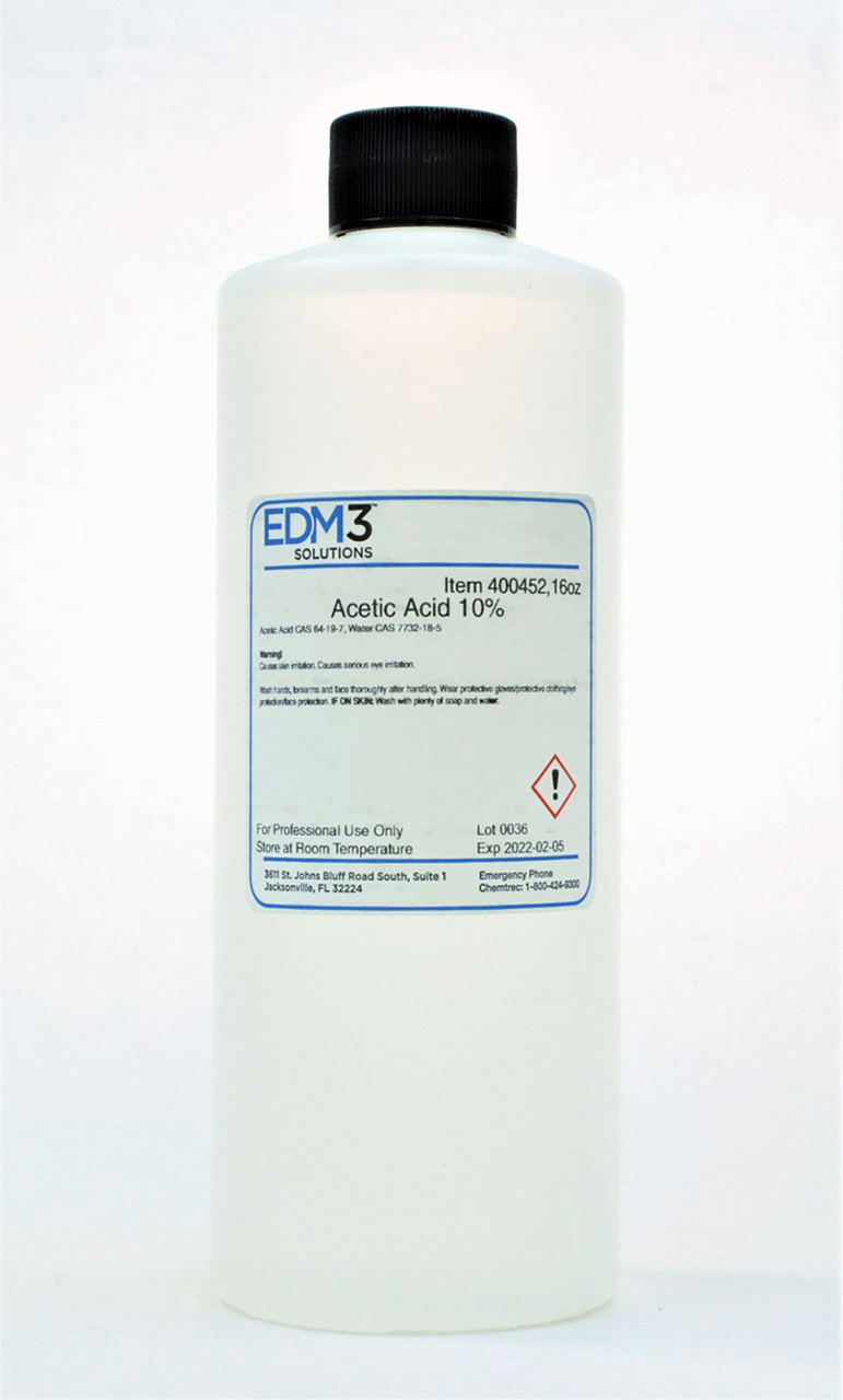 EDM3 STAINS AND REAGENTS Acetic Acid, 10%, 16 oz (Item is Non-Returnable) (US Only)