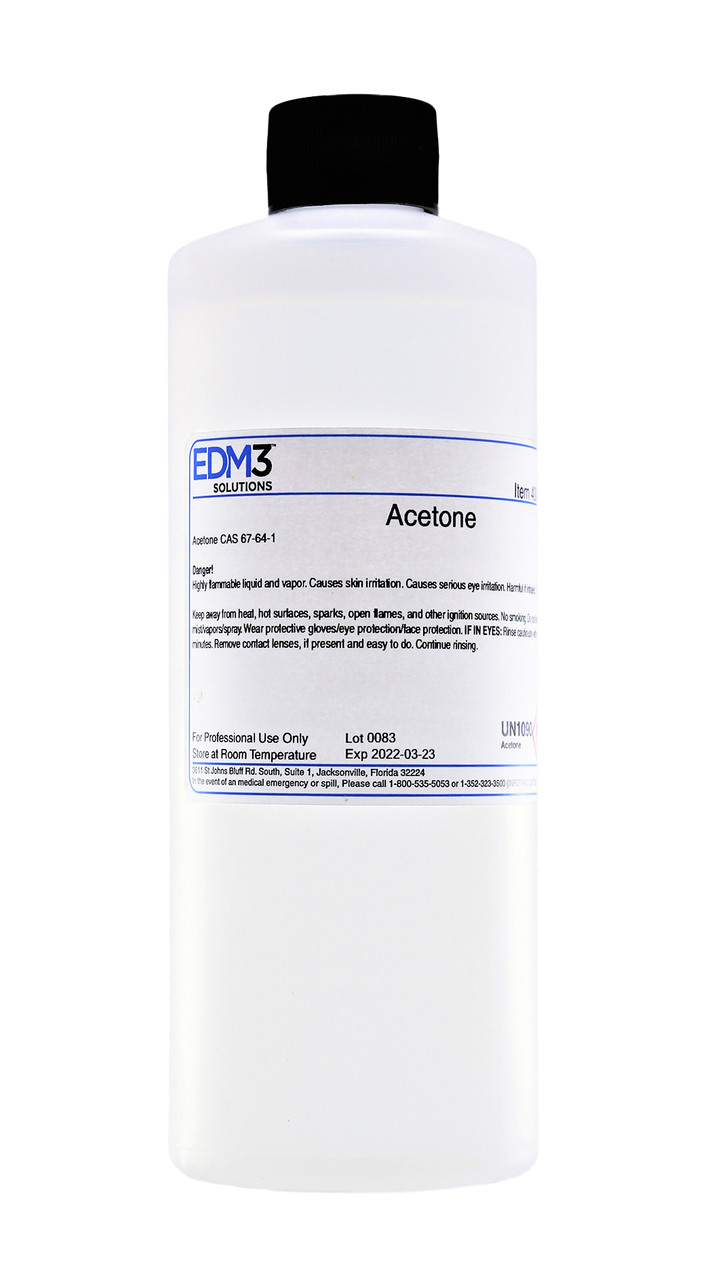 EDM3 STAINS AND REAGENTS Aceton, 16 oz (Item is Non-Returnable) (US Only) (HAZMAT Fees Apply, cannot ship via Air or to AK, GU, HI, MP, PR, VI)