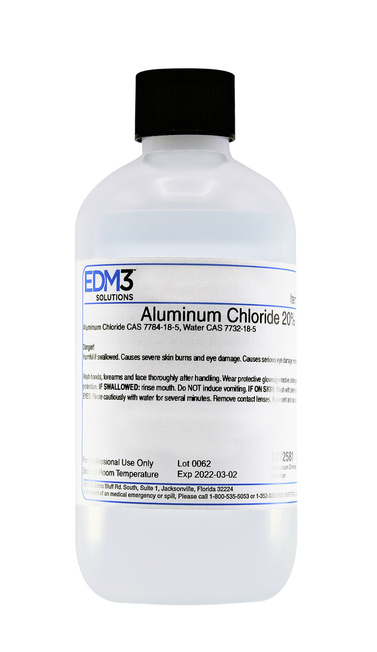 EDM3 STAINS AND REAGENTS Aluminum Chloride, 20%, 8 oz (Item is Non-Returnable) (US Only)