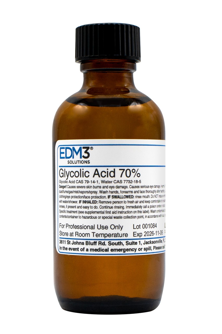 EDM3 STAINS AND REAGENTS Glycolic Acid, 70%, 2 oz (Item is Non-Returnable) (US Only)