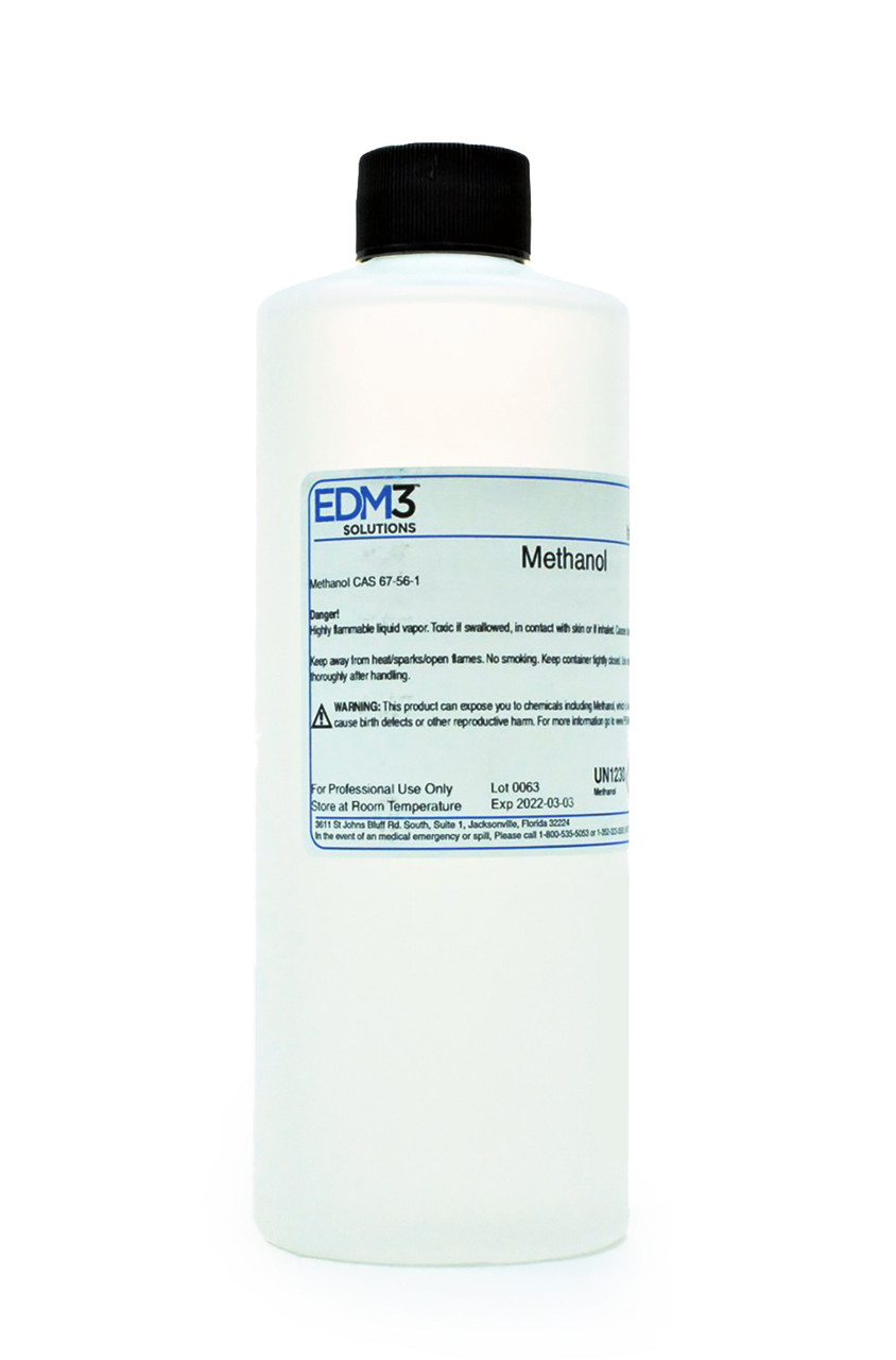 EDM3 STAINS AND REAGENTS Methanol, 16 oz (Item is Non-Returnable) (US Only) (HAZMAT Fees Apply, cannot ship via Air or to AK, GU, HI, MP, PR, VI)