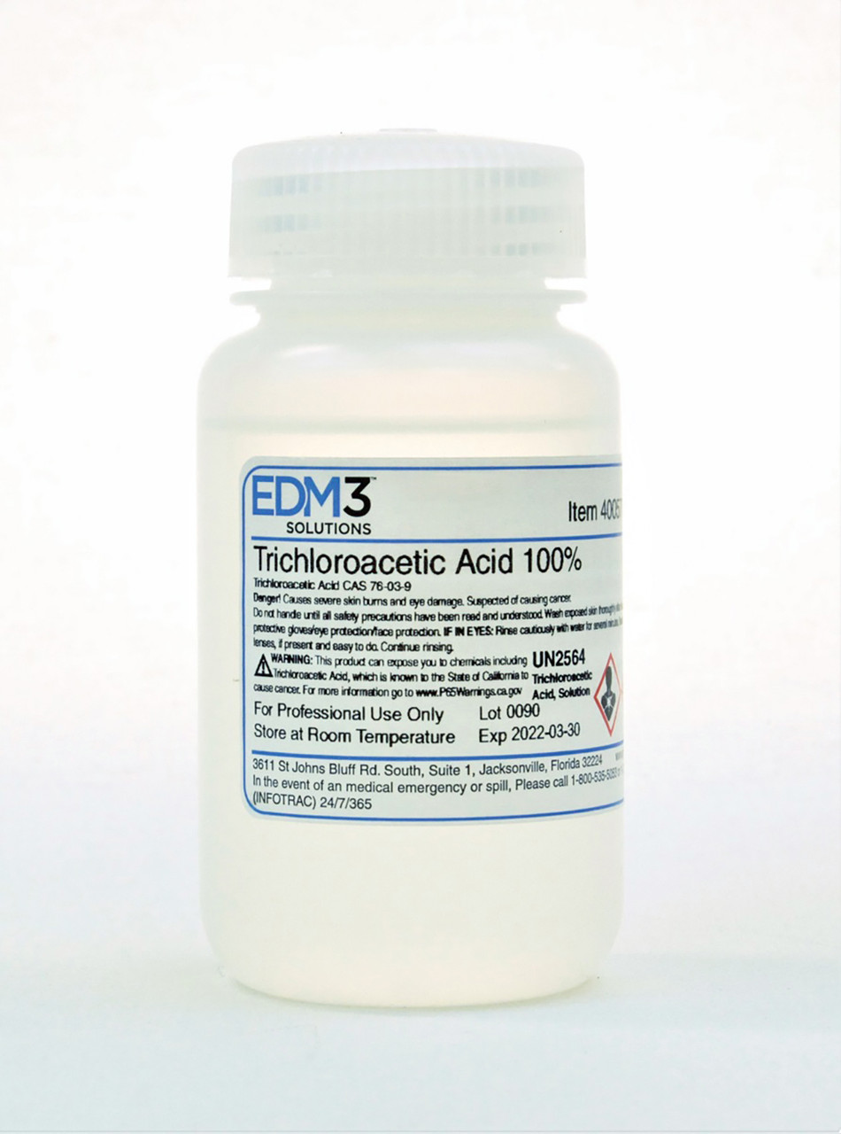 EDM3 STAINS AND REAGENTS Trichloroacetic Acid, 100%, 4 oz (Item is Non-Returnable) (US Only) (HAZMAT Fees Apply, cannot ship via Air or to AK, GU, HI, MP, PR, VI)
