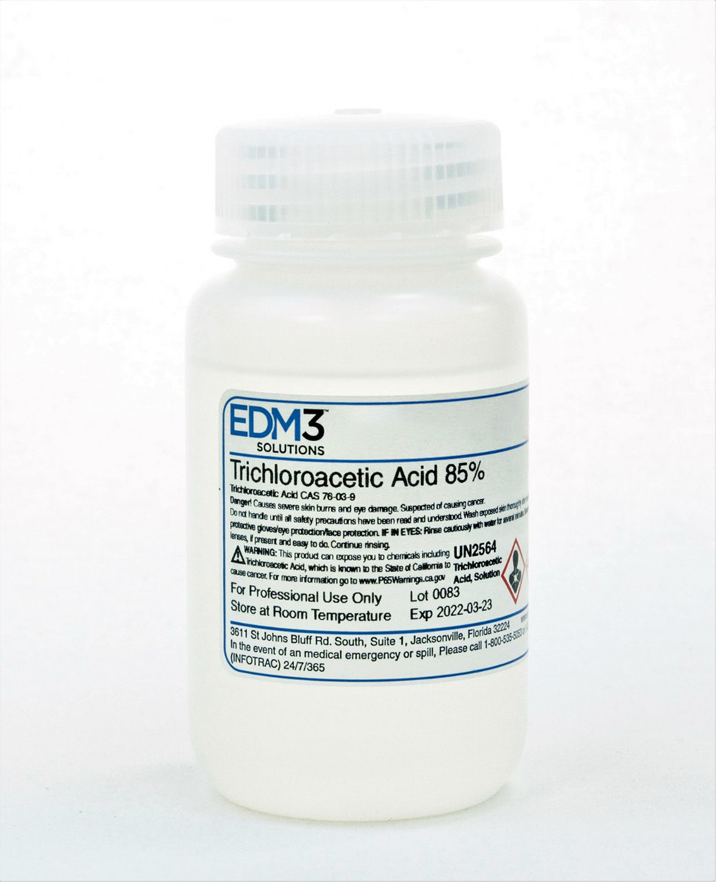 EDM3 STAINS AND REAGENTS Trichloroacetic Acid, 85%, 4 oz (Item is Non-Returnable) (US Only) (HAZMAT Fees Apply, cannot ship via Air or to AK, GU, HI, MP, PR, VI)