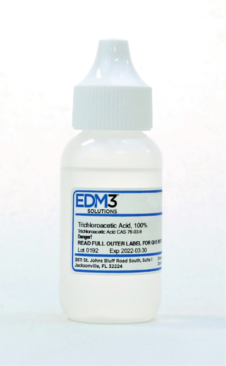 EDM3 STAINS AND REAGENTS Trichloroacetic Acid, 100%, 1 oz (Item is Non-Returnable) (US Only) (HAZMAT Fees Apply, cannot ship via Air or to AK, GU, HI, MP, PR, VI)