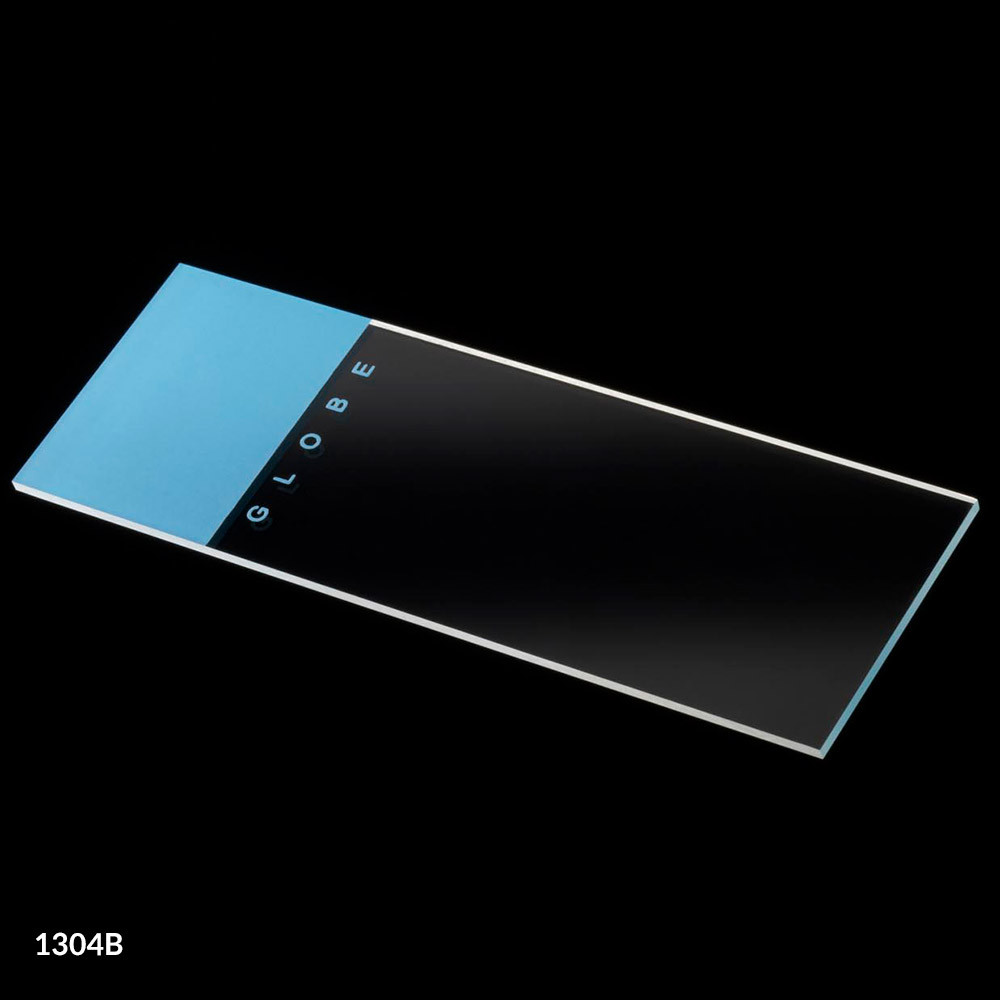 GLOBE SCIENTIFIC CLASSIC GLASS MICROSCOPE SLIDES Slide, Frosted (One End, One Side), 90° Corners, Ground Edges, 25 x 75mm, 72/bx, 20 bx/cs