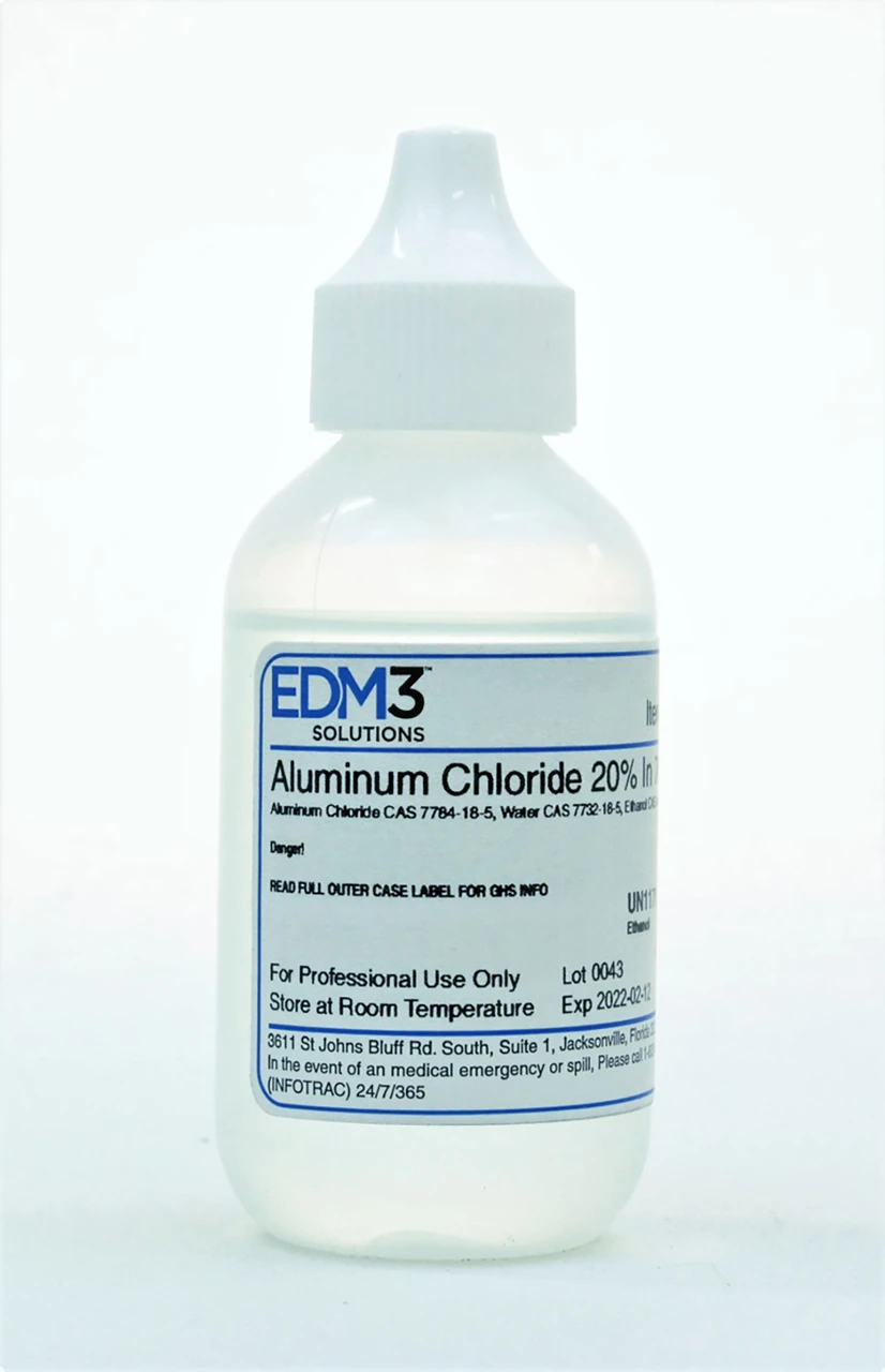 EDM3 STAINS AND REAGENTS Aluminum Chloride, 20% in Ethanol, 2 oz (Item is Non-Returnable) (US Only) (HAZMAT Fees Apply, cannot ship via Air or to AK, GU, HI, MP, PR, VI)