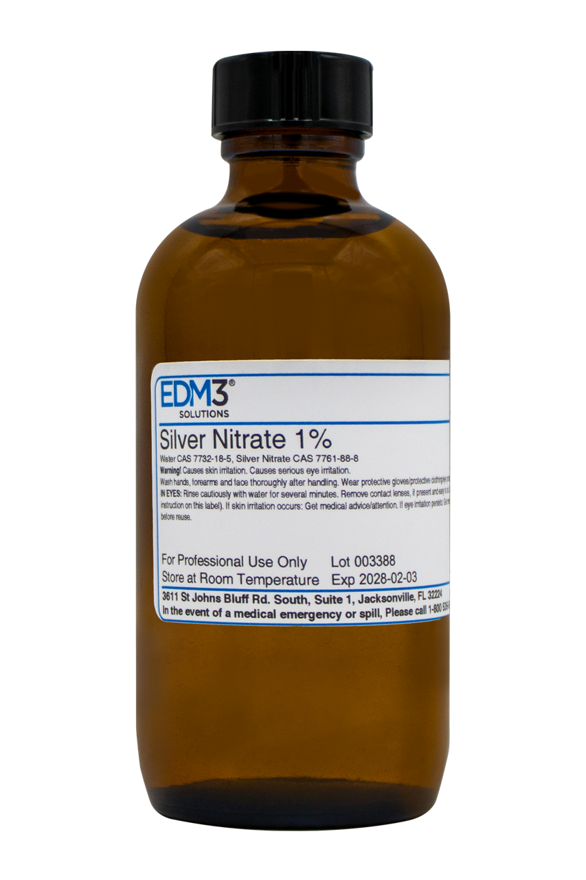 EDM3 STAINS AND REAGENTS Silver Nitrate, 1%, 4 oz (Item is Non-Returnable) (US Only)