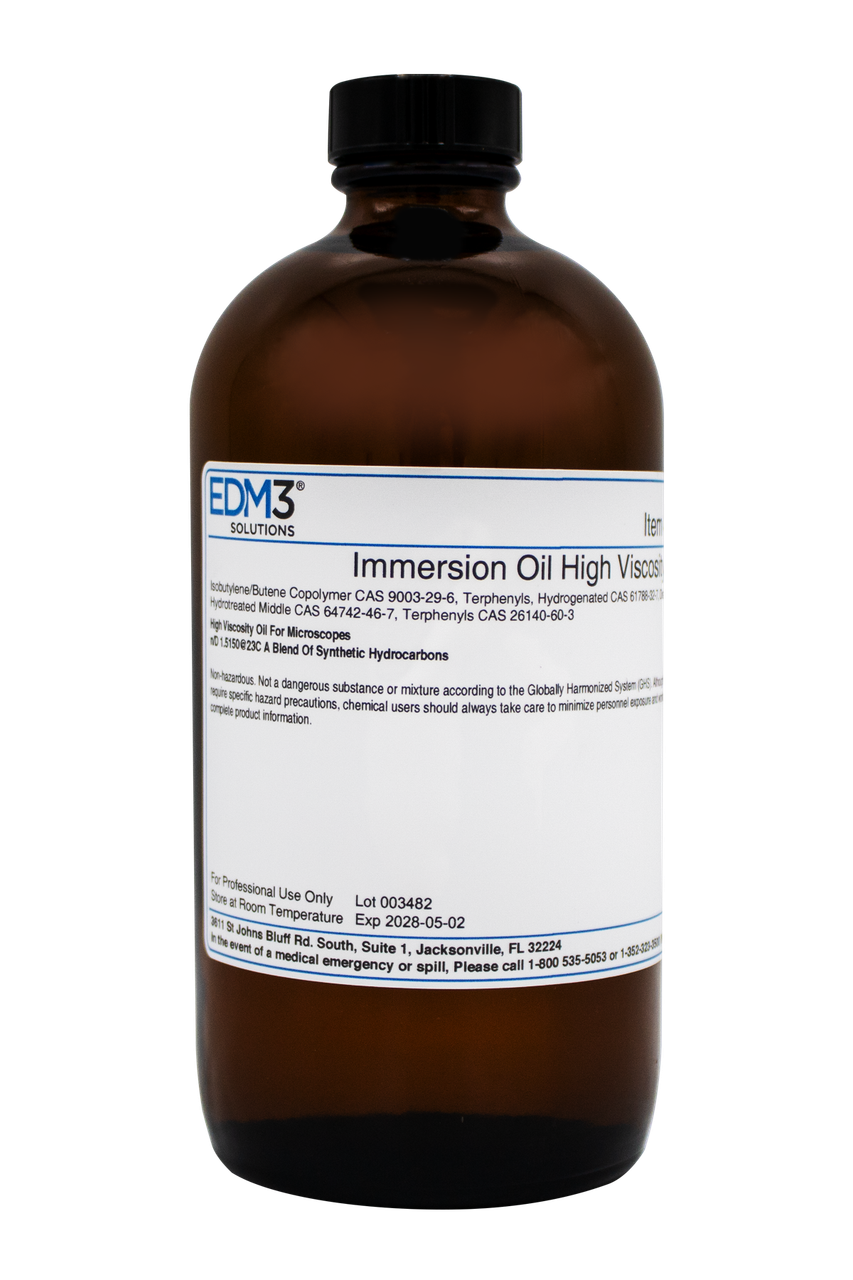 EDM3 STAINS AND REAGENTS Immersion Oil HV, 16 oz (Item is Non-Returnable) (US Only)