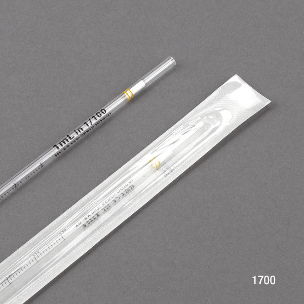 GLOBE SCIENTIFIC SEROLOGICAL PIPETTES Serological Pipette, 1 mL, Sterile, Individually Wrapped, 500/bx