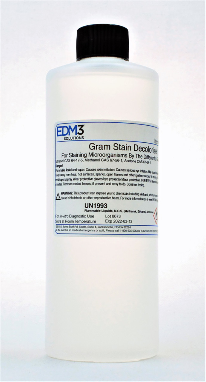 EDM3 STAINS AND REAGENTS Decolorizer, 16 oz (Item is Non-Returnable) (US Only) (HAZMAT Fees Apply, cannot ship via Air or to AK, GU, HI, MP, PR, VI)