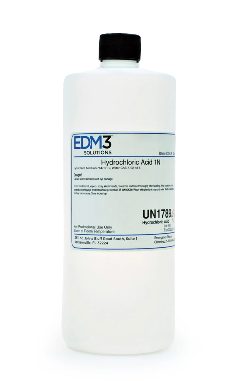EDM3 STAINS AND REAGENTS Hydrochloric Acid, 1 Norm, 32 oz, Non-Regulated  (Item is Non-Returnable) (US Only)