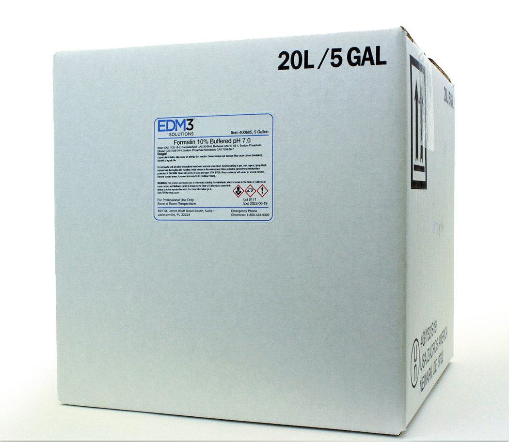 EDM3 STAINS AND REAGENTS Formalin, 10%, Buffered, 5 Gallon, Non-Regulated  (Item is Non-Returnable) (US Only)