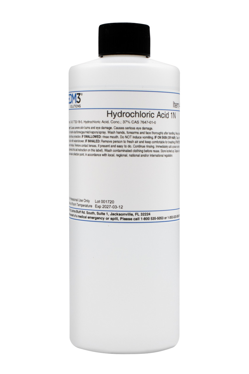 EDM3 STAINS AND REAGENTS Hydrochloric Acid, 1% Norm, 16 oz, Non-Regulated  (Item is Non-Returnable) (US Only)