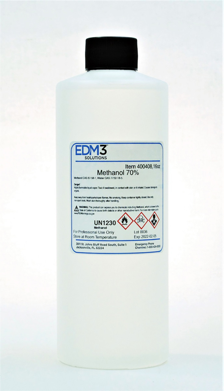 EDM3 STAINS AND REAGENTS EMD3 Methanol 70 %, 16 oz (Item is Non-Returnable) (US Only) (HAZMAT Fees Apply, cannot ship via Air or to AK, GU, HI, MP, PR, VI)