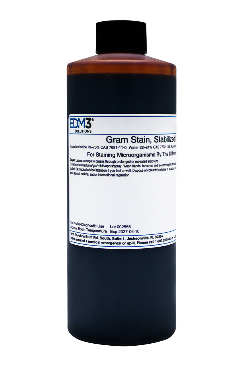 EDM3 STAINS AND REAGENTS Stain, Iodine, Stabalized, 16 oz, Non-Reg  (Item is Non-Returnable) (US Only)